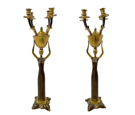 Coppia di candelieri a quattro luci , Inizi  20°  secolo