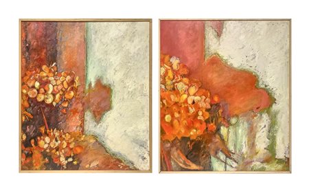 Lucia Ragusa, Dittico di dipinti intitolati "I fiori di Bruna e la loro ombra", 2013