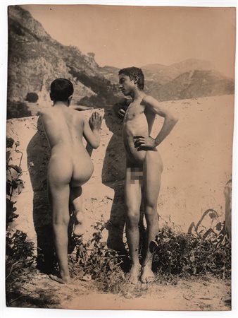 Wilhelm Von Gloeden (Wismar   1856-Taormina  1931)  - Nudo di due ragazzi siciliani