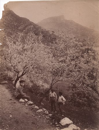 Wilhelm Von Gloeden (Wismar   1856-Taormina  1931)  - Veduta con pastori