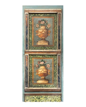 Porta laccata assemblata con pannelli del 700, XVIII  secolo