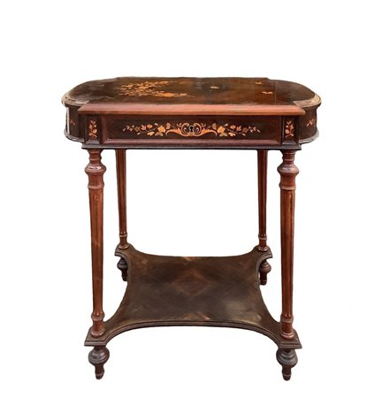 Tavolinetto da lavoro in legno di palissandro, Late 19°  secolo
