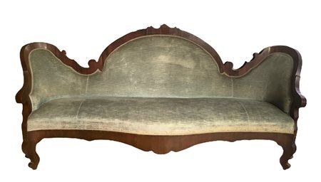 Divano Luigi Filippo in legno di mogano, tre posti, Mid 19°  secolo