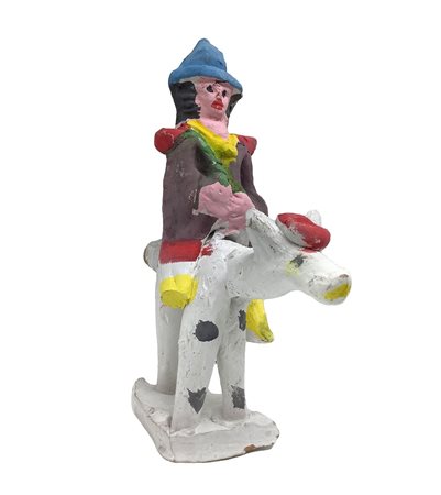 Salvatore Leone - Fischetto policromo in ceramica di Caltagirone di carabiniere a cavallo