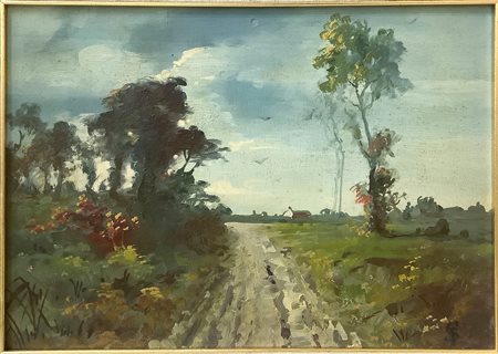 Telemaco Signorini (Italian 1835-1901)  - Paesaggio Toscano