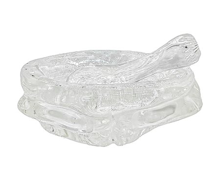 Mortaio con pestello in vetro pulegoso 