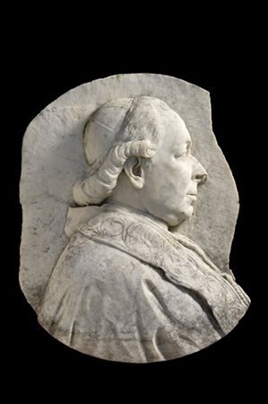 Scultore romano, fine secolo XVIII "Profilo di papa Pio VI Braschi" altorilievo