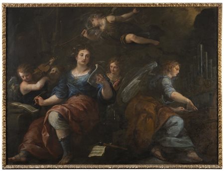 Giuseppe Nuvolone Santa Cecilia con angeli musicanti
Olio su tela, cm 194x259,5