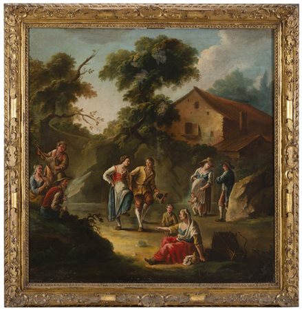 Scuola piemontese del secolo XVIII

Scena di villaggio
Olio su tela, cm 96x98
I