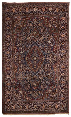 Tappeto Keshan, Persia, inizio secolo XX. Decoro con medaglione polilobato con
