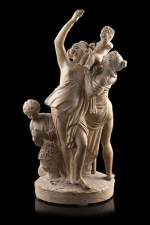 Manifattura della fine del secolo XVIII "Le tre Grazie" gruppo in terracotta (h