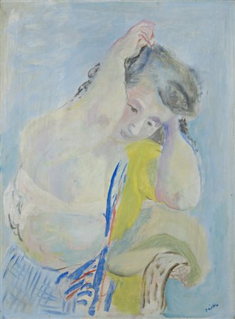 Guido Pajetta , Monza 1889 , Milano 1987 "Donna che si pettina" 1941 olio su...