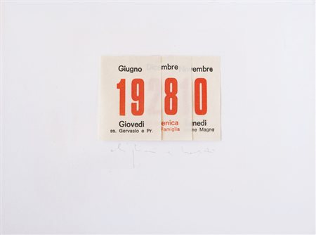 Alighiero Boetti , Torino 1940 , Roma 1994 "Calendario" 1980 collage su...