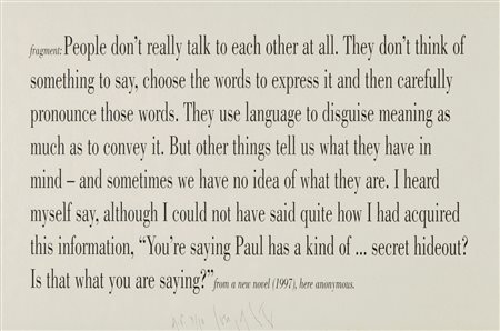 KOSUTH JOSEPH (n. 1945) - Senza titolo.