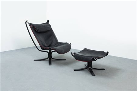 FRAU<BR>Poltrona mod. Viking con pouff