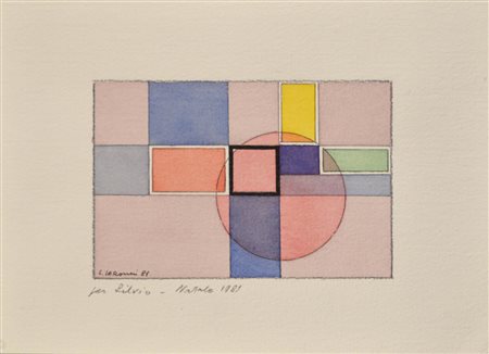 Luigi Veronesi COMPOSIZIONE acquerello e matita su cartoncino, cm 25x18...