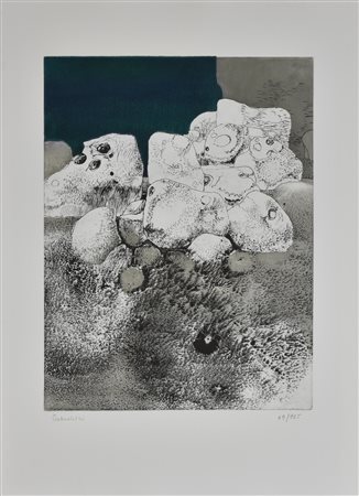 Leonardo Cremonini SENZA TITOLO incisione su carta, foglio cm 75x56, battuta...