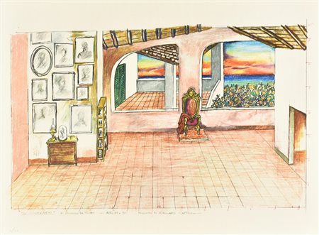 Renato Guttuso LO STUDIO litografia su carta, cm 50x70, es. 17/300 L'opera e'...