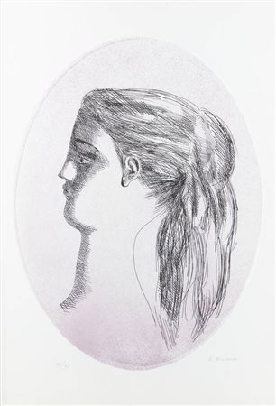 ANTONIO BUENO<BR>Berlino (Germania) 1918 - 1984 Firenze<BR>"Profilo di fanciulla"