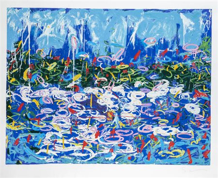 MARIO SCHIFANO<BR>Libia 1934 - 1998 Roma<BR>"Ninfee"