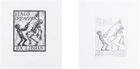 ITALO CREMONA<BR>Cozzo Lomellina (PV) 1905 - 1979 Torino<BR>Lotto di due "Ex Libris"