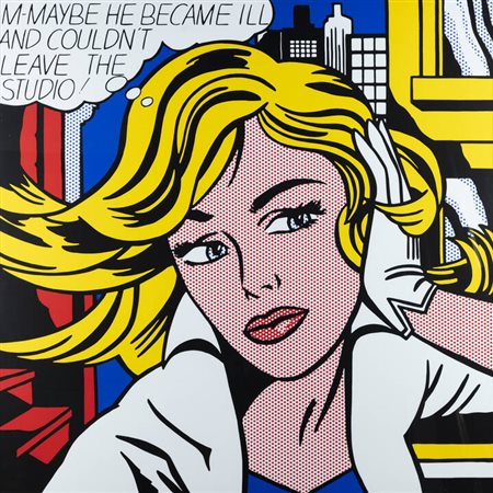 ROY LICHTENSTEIN<BR>New York (USA) 1923 – 1997<BR>"M-Maybe he became ill and couldn't leave the studio!" (d'après)