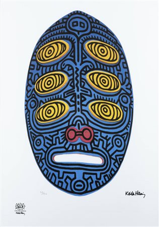 KEITH HARING<BR>Reading (USA) 1958 –1990 New York (USA)<BR>"Maschera africana"