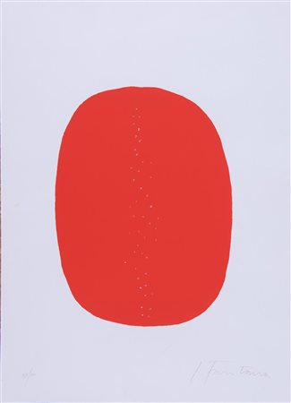 Lucio Fontana (Rosario 1899 - Comabbio 1968), “Concetto spaziale”.Serigrafia a colori su carta,