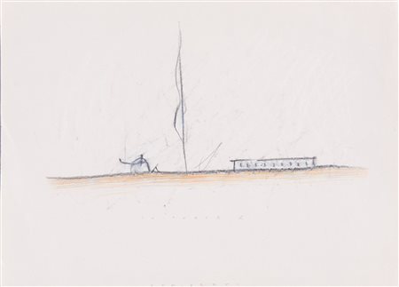 Pirro Cuniberti (Sala Bolognese 1923 - Bologna 2016), “Il paese s.”, 1992.Tecnica mista su