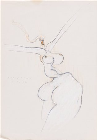 Pirro Cuniberti (Sala Bolognese 1923 - Bologna 2016), “Figura femminile”, 1992.Tecnica mista su