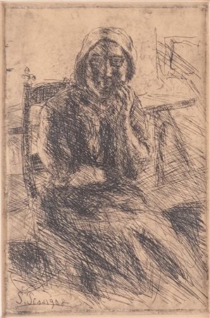 Pio Semeghini (Quistello 1878 - Verona 1964), “Senza titolo”, 1908.Acquaforte su carta, firmata