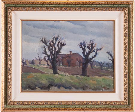 Dino Martens (Venezia 1894 - 1970), “A S. Erasmo”, 1931.Olio su tavola, firmato e datato in