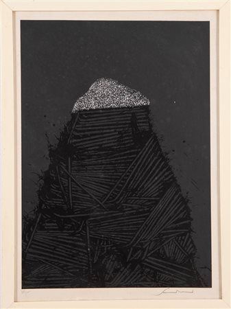 Emilio Scanavino (Genova 1922 - Milano 1986), “Senza titolo”.Litografia su carta firmata in