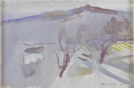 Ilario Rossi (Bologna 1911 - 1994), “San Luca”, 1960.Olio su cartone pressato, firmato e datato