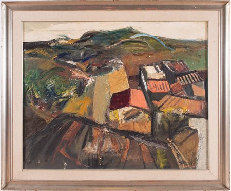 Salvatore Provino (Bagheria 1943), “Paesaggio”, 1967.Olio su tela, firmato e datato in basso a