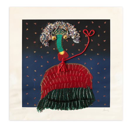 ENRICO BAJ (1927-2003) - La Baronessa Droste Hülschoff, poetessa tedesca, 1979