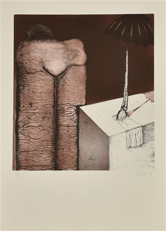 Carlos Revilla SENZA TITOLO acquaforte acquatinta, cm 45,7x41, su foglio cm...