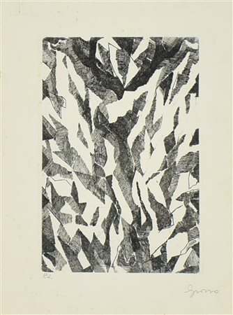 Grosso SENZA TITOLO acquaforte , cm 24,5x16,5, su foglio cm 35x25; es. P.A.