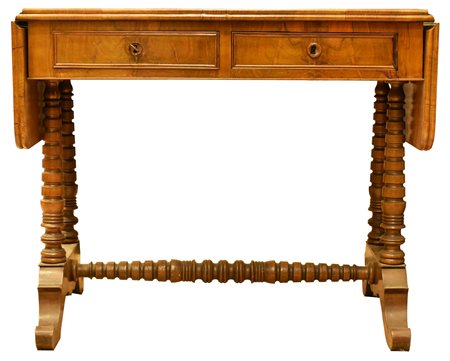 TAVOLO DA BIBLIOTECA tavolo da biblioteca lastronato con 2 alette laterali e...