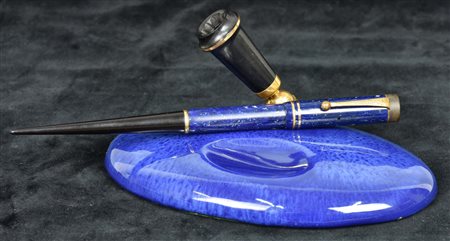 PENNA STILOGRAFICA penna stilografica Parker Duefold lampislazzuli button...