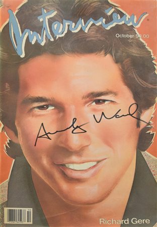 Andy Warhol INTERVIEW. RICHARD GERE pennafeltro su copertina della rivista,...