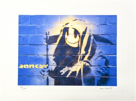 Da Banksy GRIM REAPER eliografia, cm 28x38; es. 51/300 tiratura e timbro a...