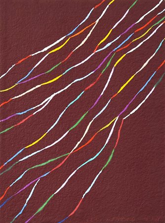 Piero Dorazio SENZA TITOLO tempera su carta cotone, cm 27,5x21,5 firma e data...