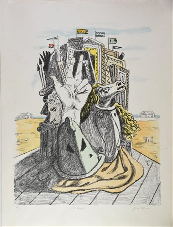 Giorgio De Chirico IL TROFEO litografia a cinque colori, cm 69,5x53; es....