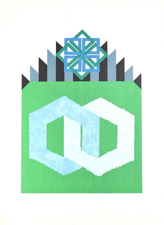 Joe Tilson SENZA TITOLO lito-serigrafia, cm 97,5x68; es.40/100 sul retro:...