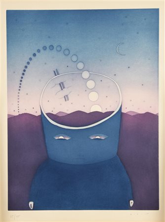 Jean-Michel Folon RUINES CIRCULAIRES acquaforte-acquatinta, cm 43x32 su...