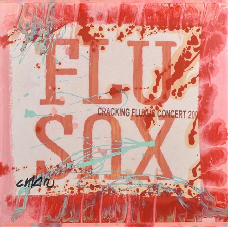 Giuseppe Chiari CRACKING FLUXUS CONCERT 2002 tecnica mista e collage su...