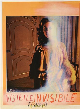 Lamberto Pignotti VISIBILE INVISIBILE tecnica mista su stampa fotografica, cm...