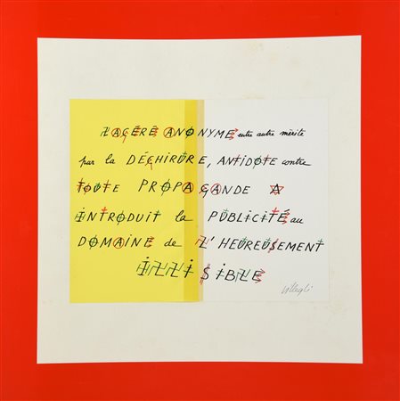 Jaques Villegue ALPHABET SOCIOPOLITIQUE-LACERE ANONYME serigrafia, cm 25x32...