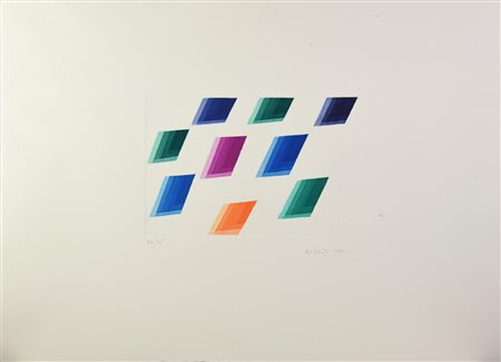 Piero Dorazio COMPOSIZIONE acquaforte-acquatinta, cm 19x30 su foglio cm...